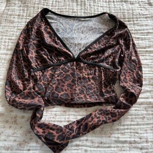 SHEIN Brown Leopard Print Top